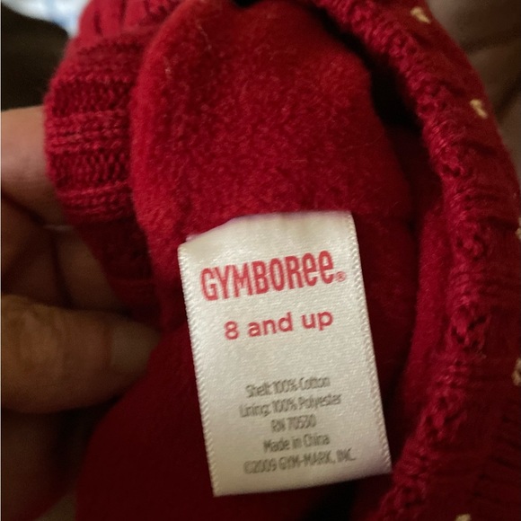 EUC Girls Gymboree Fair Isle Red Fleece Lined Hat - Picture 4 of 7